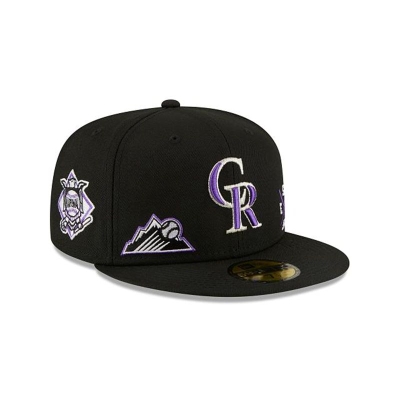 Black Colorado Rockies Hat - New Era MLB Multi 59FIFTY Fitted Caps USA8079365